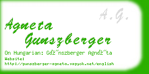agneta gunszberger business card